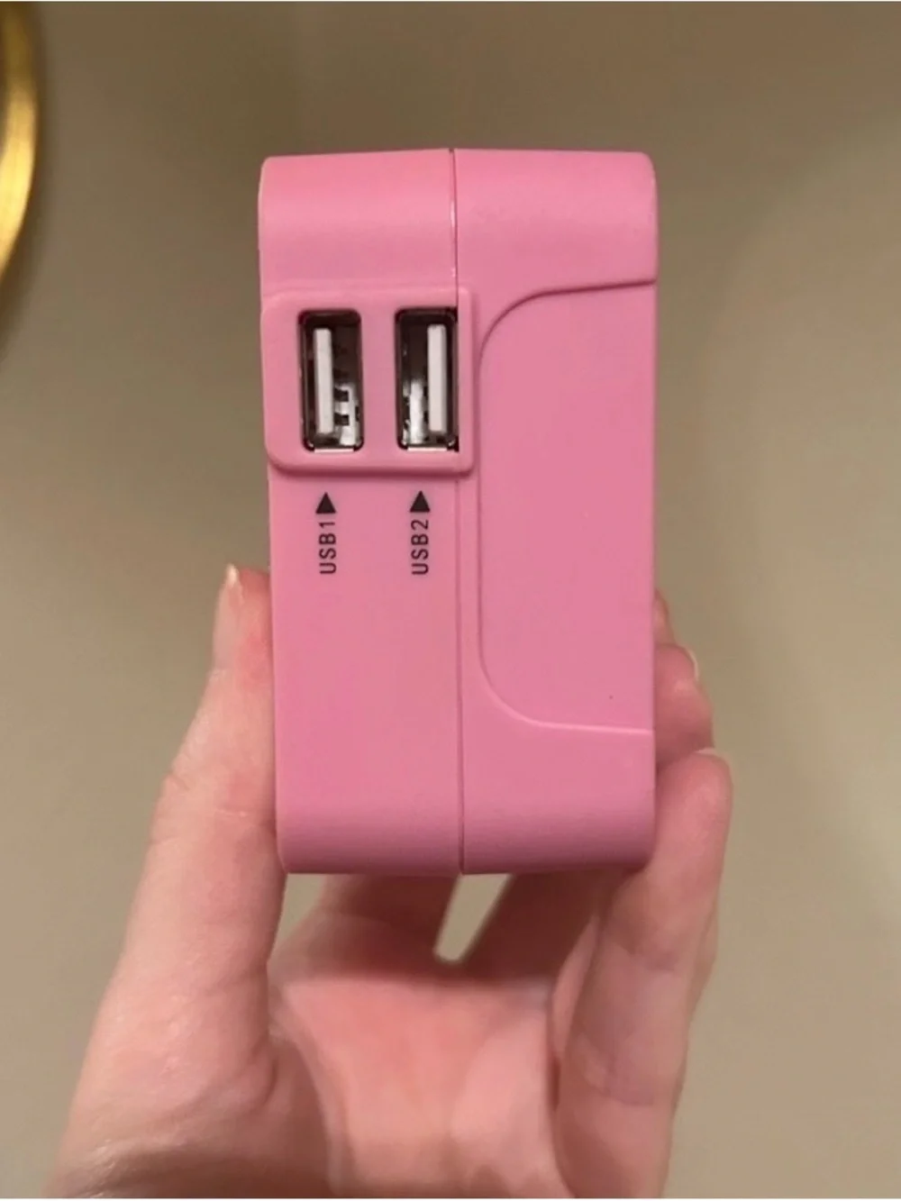 Universal Travel Adapter with Surge Protection - Pink